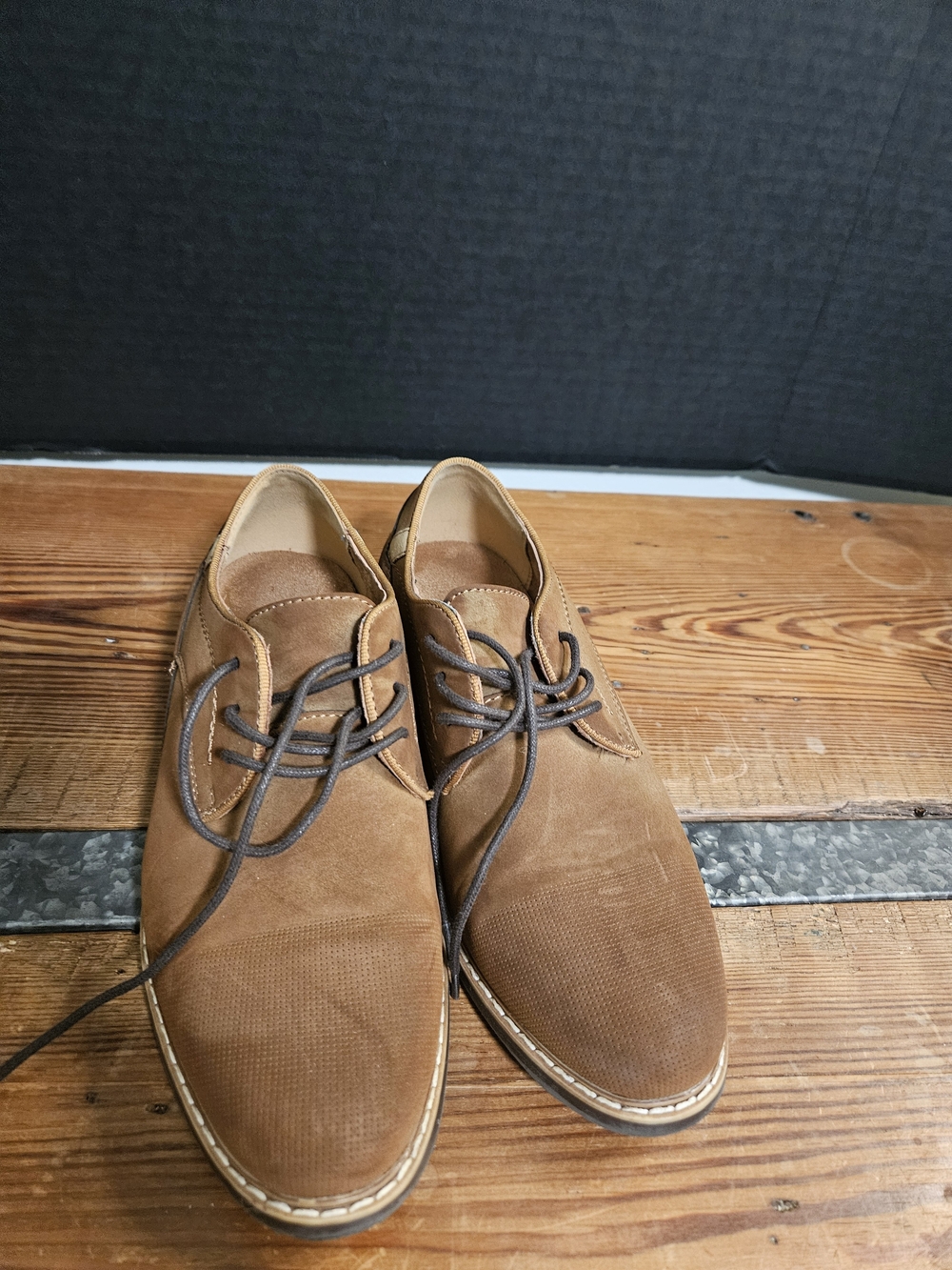 Men's Casual Lace-Up Suede Derby Shoes - Brown